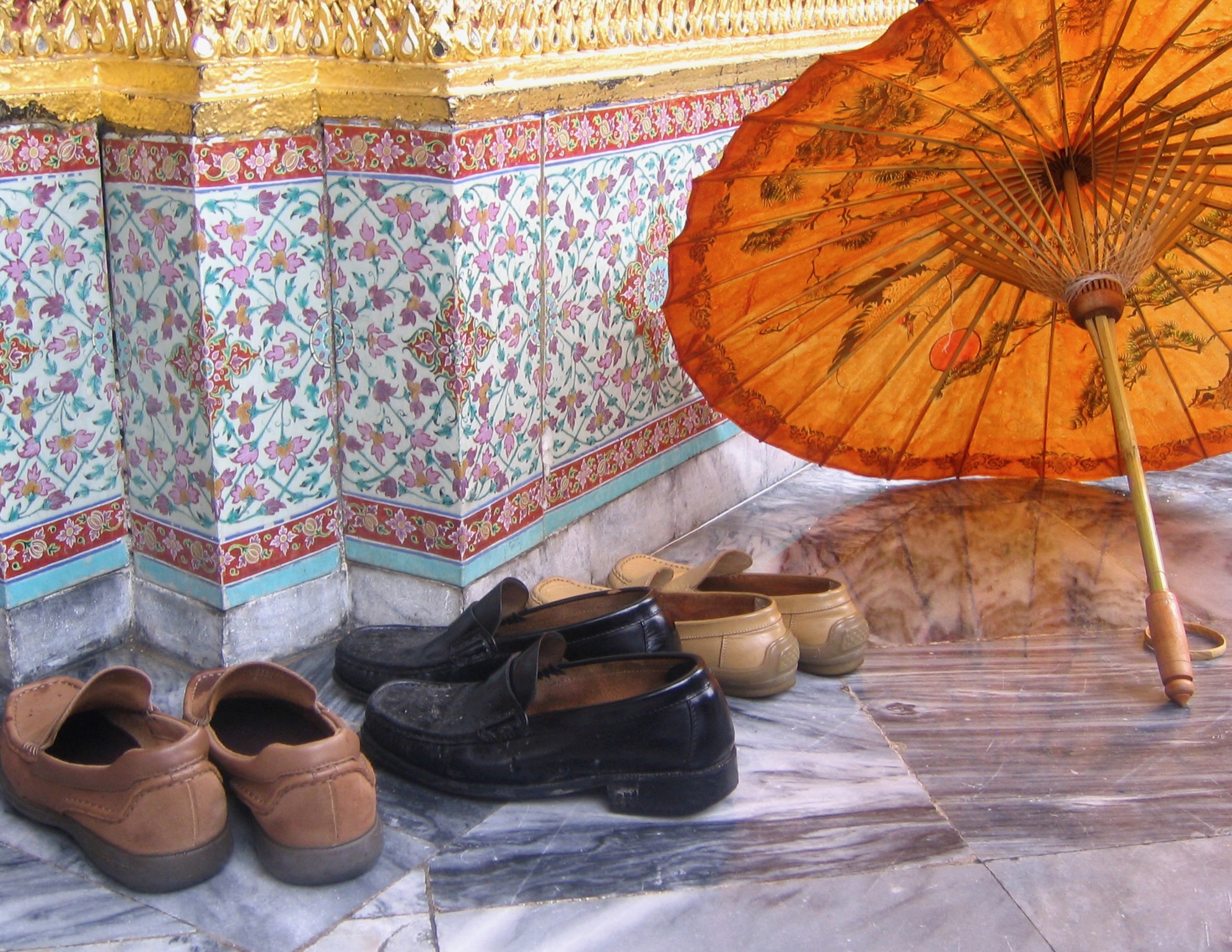 Shoes Outside the Temple
